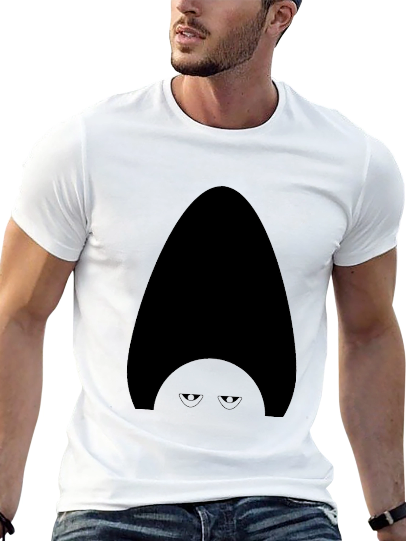 Mysterious Character Graphic Tee - Mens Black T-Shirt