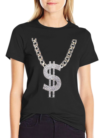 Dollar Sign Chain Graphic T-Shirt
