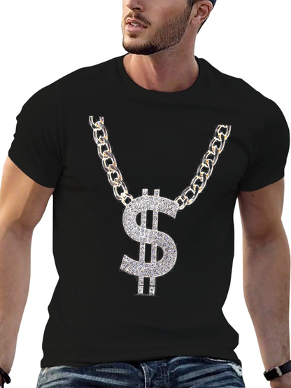 Dollar Sign Chain Graphic T-Shirt