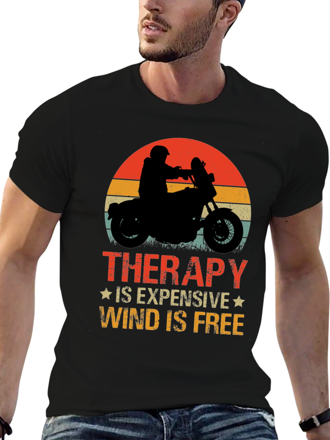 Therapy Wind is Free Black Graphic Tee