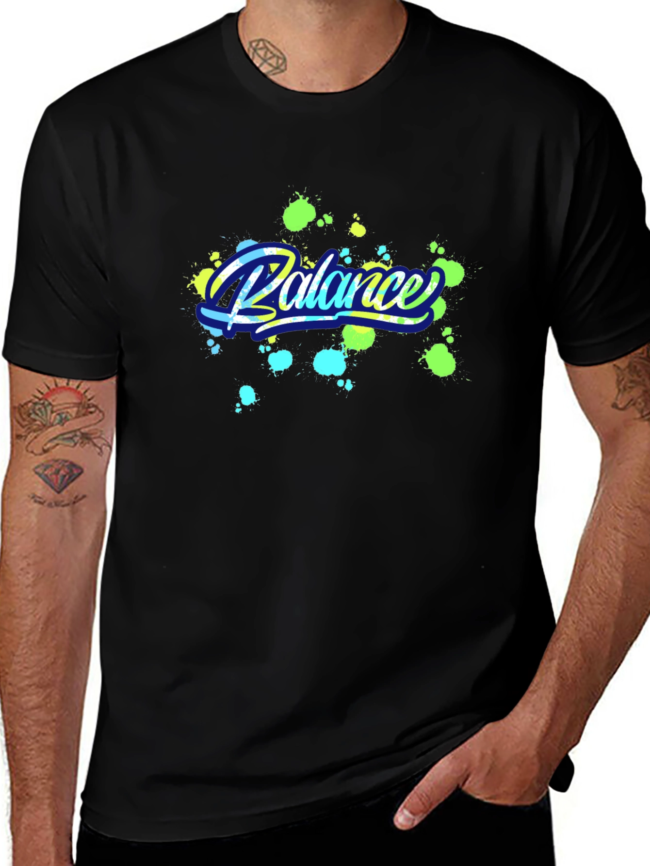 Balance Graphic Black T-Shirt