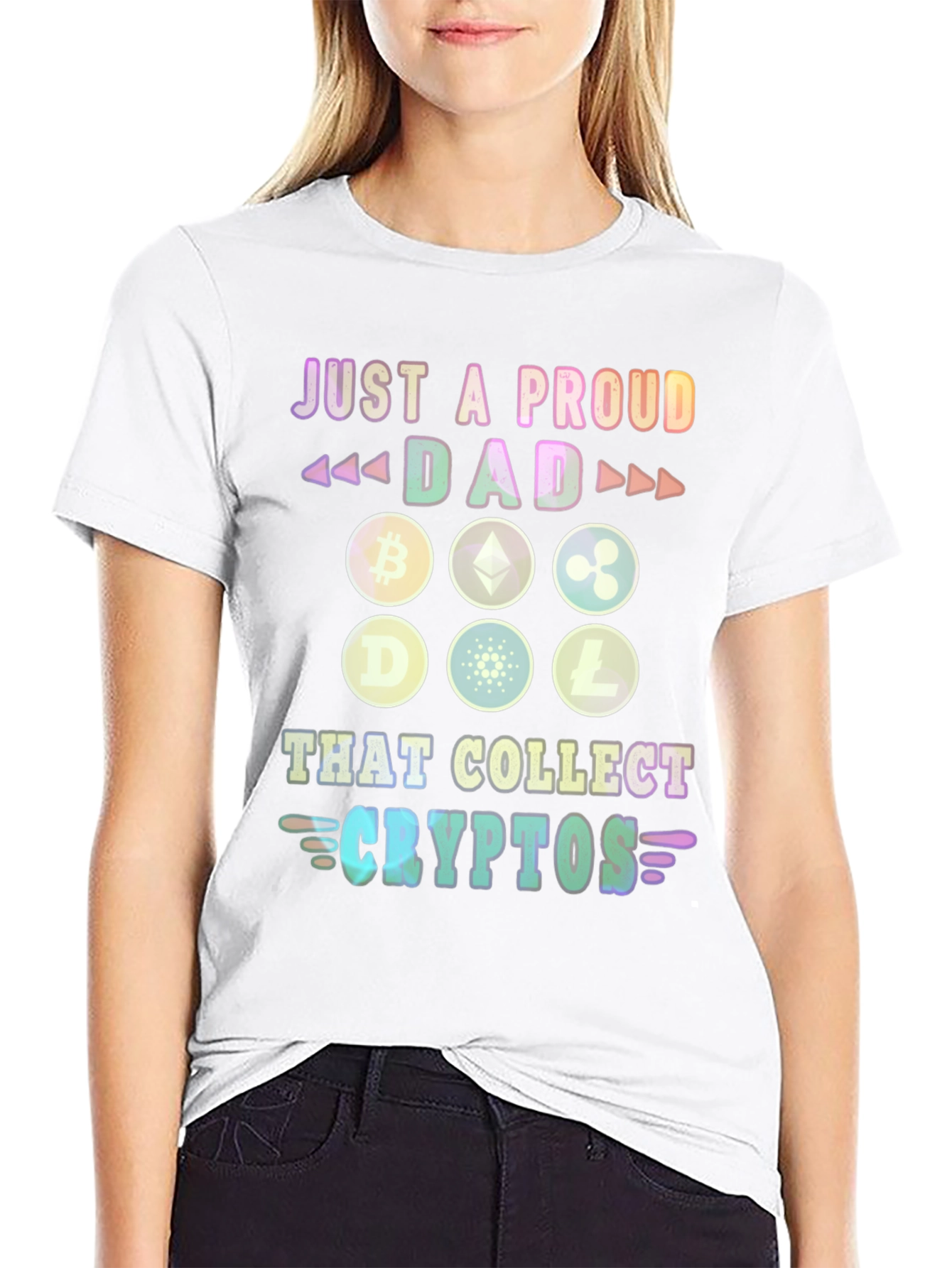 Proud Dad Crypto Collector Graphic T-Shirt