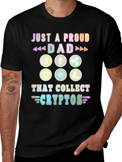 Proud Dad Crypto Collector Graphic T-Shirt