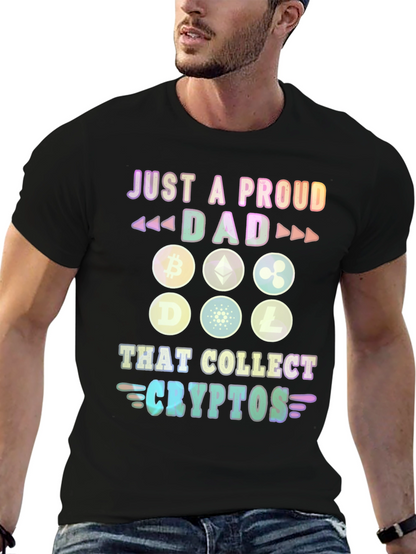 Proud Dad Crypto Collector Graphic T-Shirt