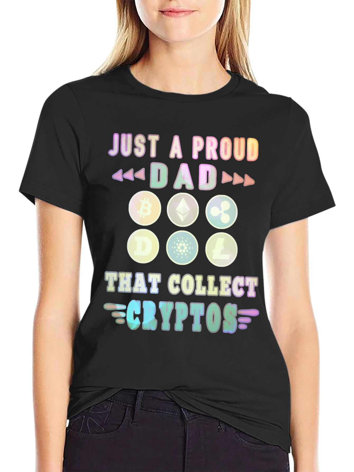 Proud Dad Crypto Collector Graphic T-Shirt