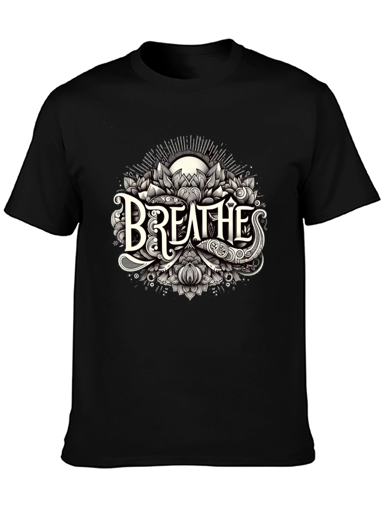 Breathes Graphic Tee - Stylish Black T-Shirt