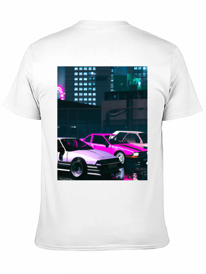Neon City Cars Graphic Tee - Urban Style