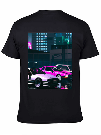 Neon City Cars Graphic Tee - Urban Style