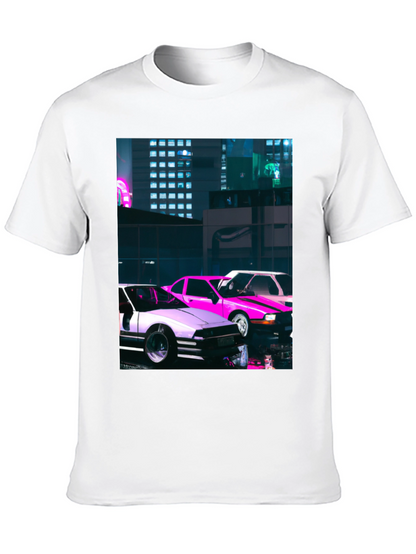 Neon City Cars Graphic Tee - Urban Style