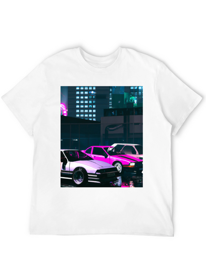 Neon City Cars Graphic Tee - Urban Style