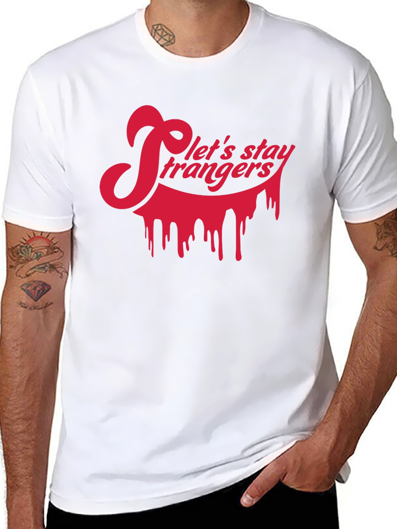 Lets Stay Strangers Black Graphic Tee