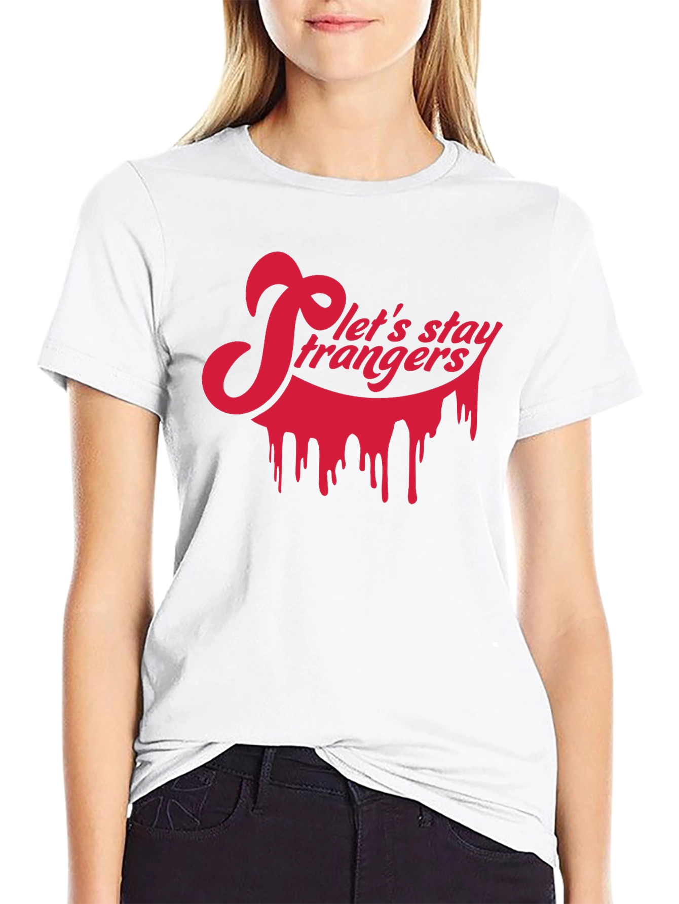 Lets Stay Strangers Black Graphic Tee