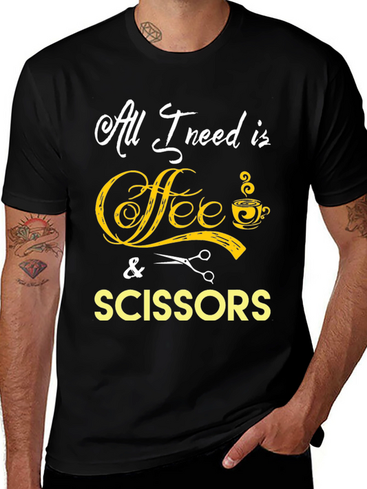 Coffee & Scissors T-Shirt - Hair Stylist Apparel
