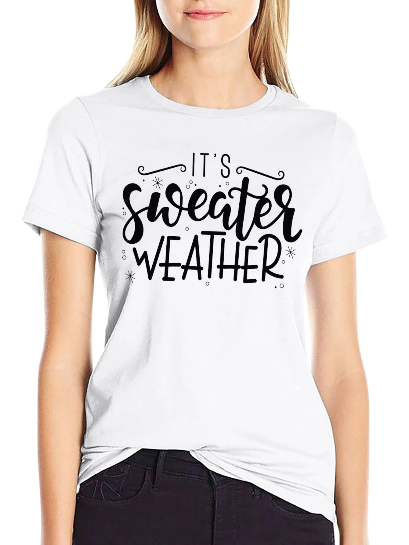Its Sweater Weather Black Graphic Tee