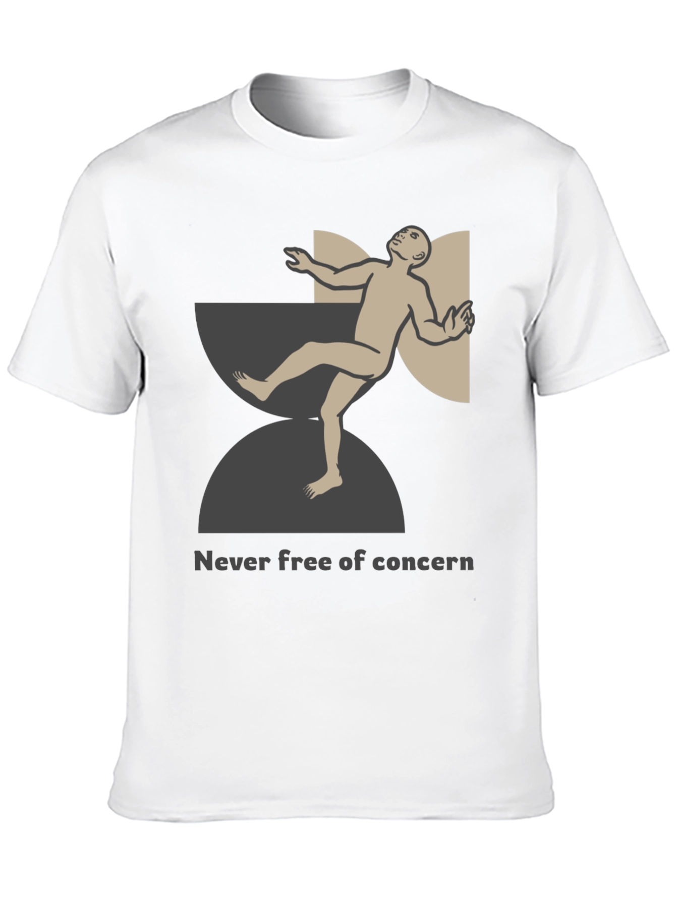 Unique Graphic T-Shirt - Never Free of Concern Design