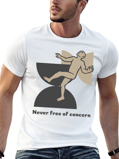 Unique Graphic T-Shirt - Never Free of Concern Design