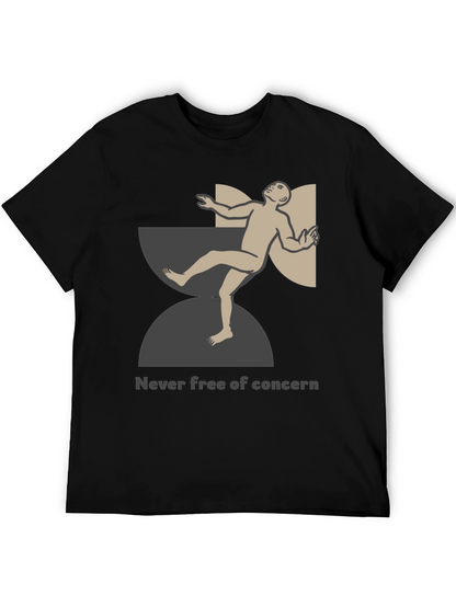 Unique Graphic T-Shirt - Never Free of Concern Design