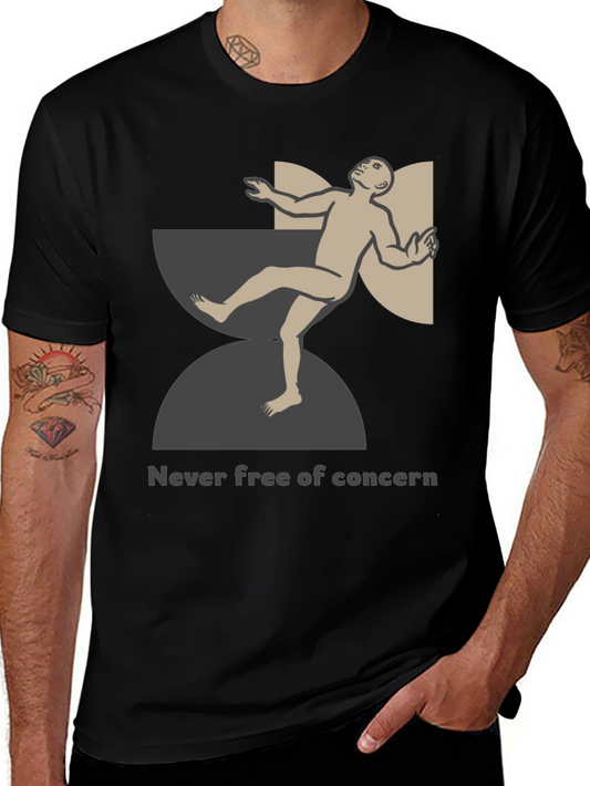 Unique Graphic T-Shirt - Never Free of Concern Design