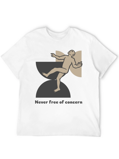 Unique Graphic T-Shirt - Never Free of Concern Design