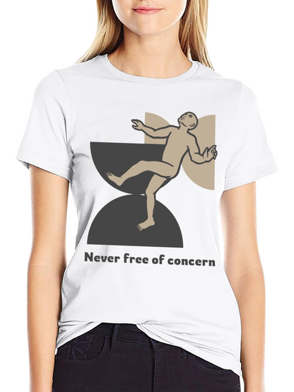 Unique Graphic T-Shirt - Never Free of Concern Design