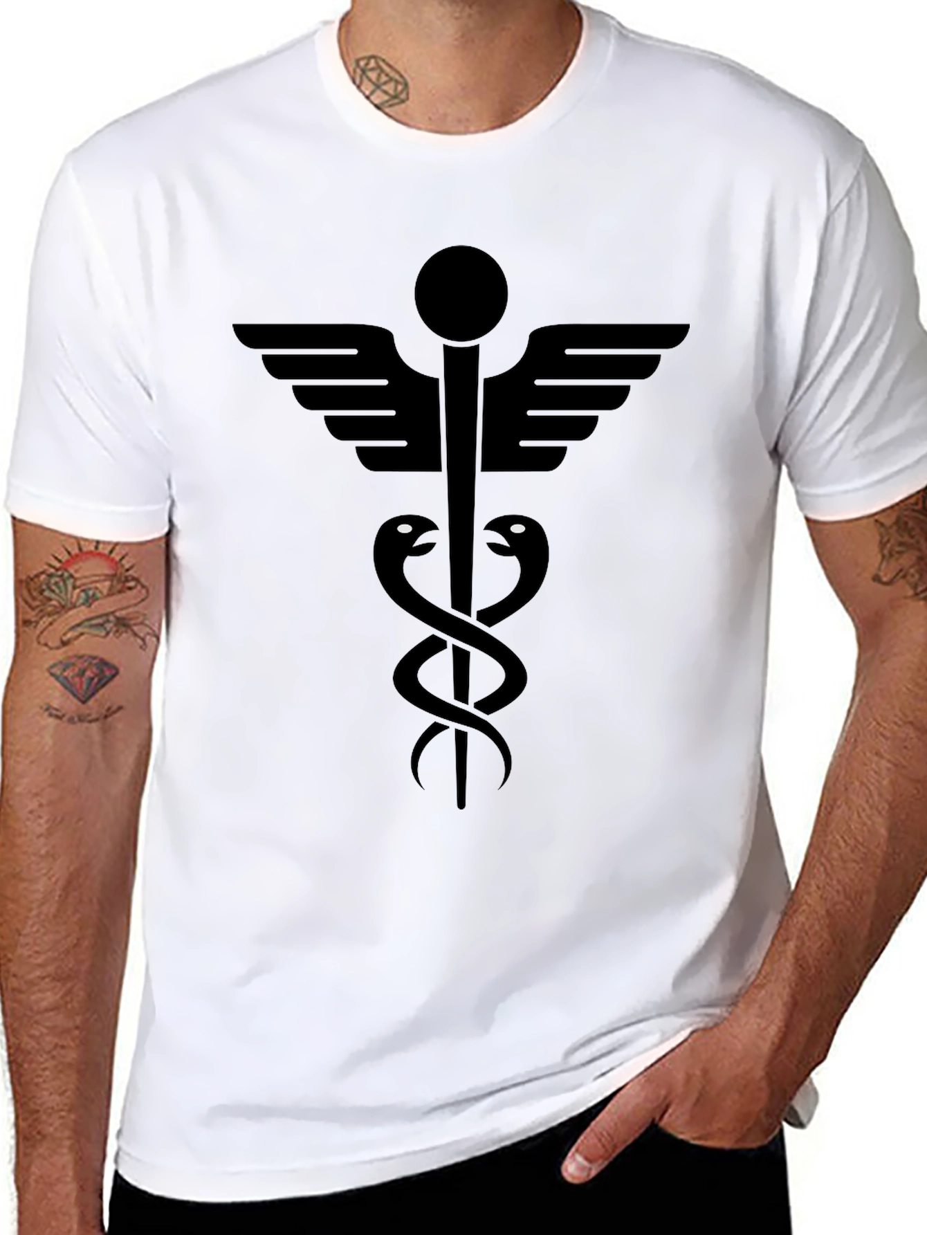 Caduceus Symbol T-Shirt - Medical Inspired Design