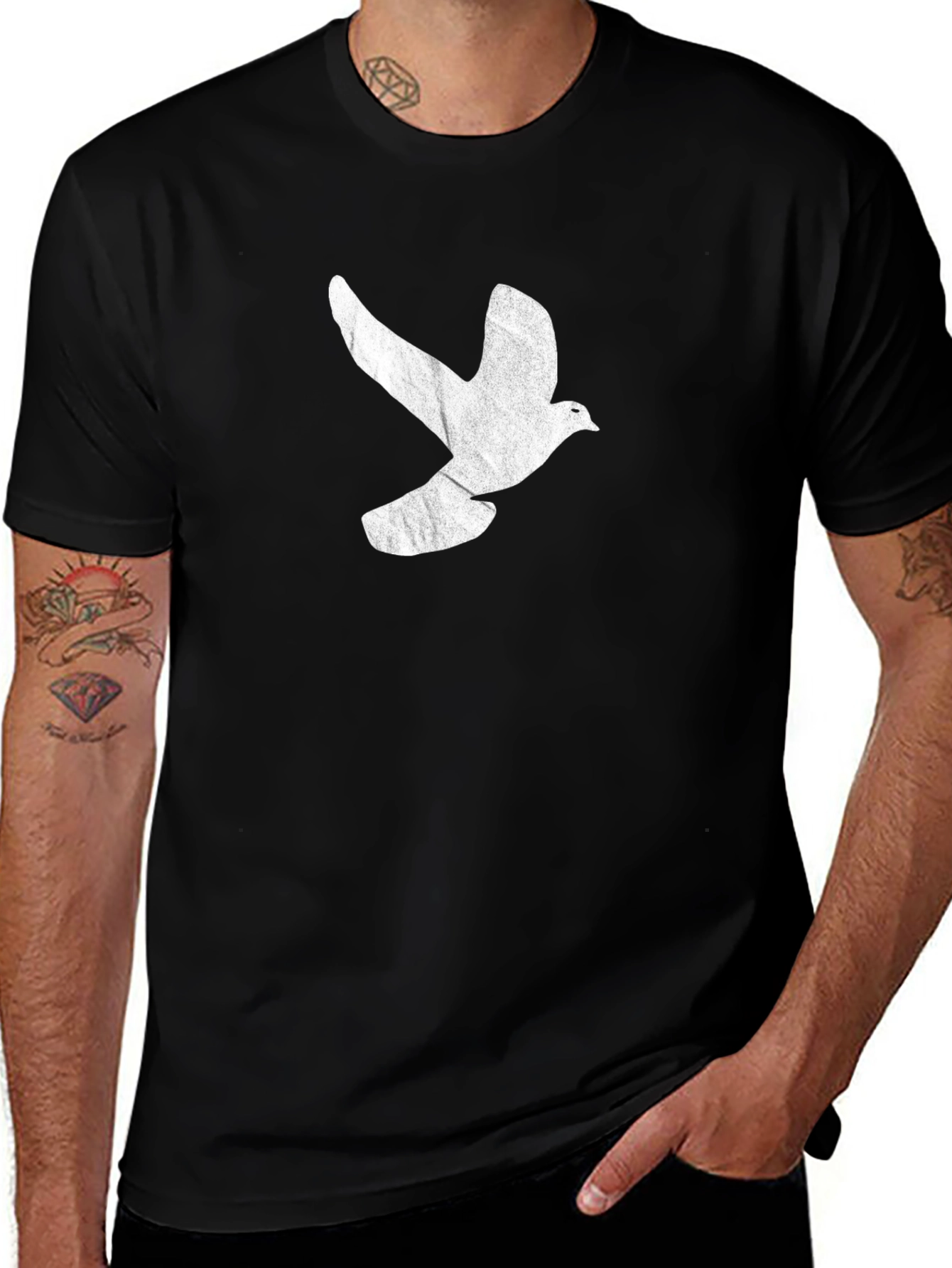 Dove Graphic Tee - Stylish Black T-Shirt