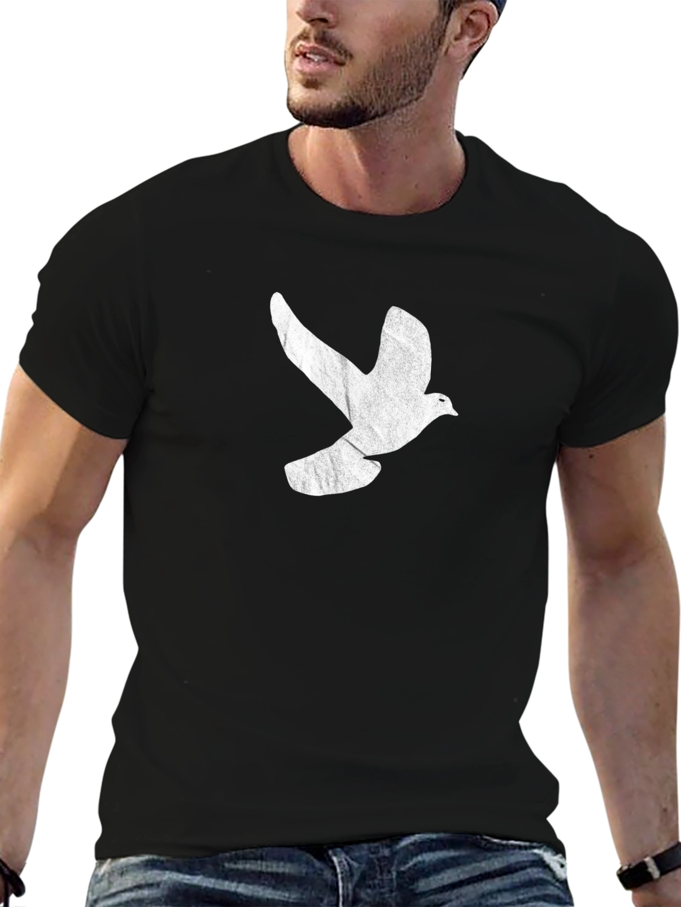 Dove Graphic Tee - Stylish Black T-Shirt