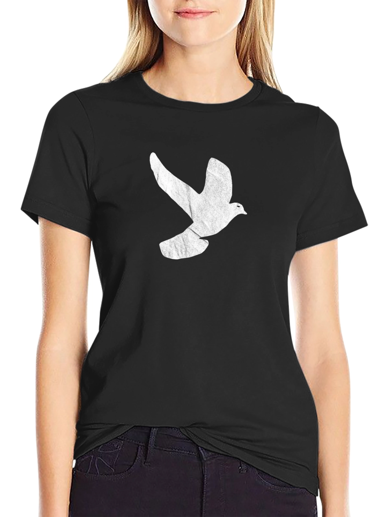 Dove Graphic Tee - Stylish Black T-Shirt