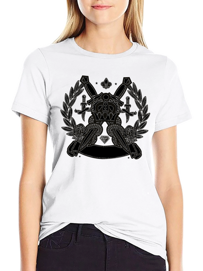Crown Dagger Rose Graphic Tee - Classic Black