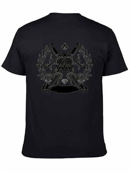 Crown Dagger Rose Graphic Tee - Classic Black