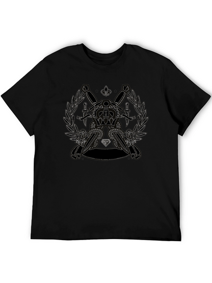 Crown Dagger Rose Graphic Tee - Classic Black