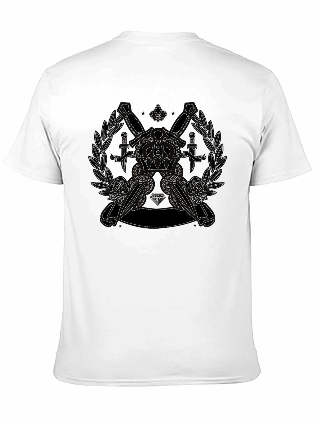 Crown Dagger Rose Graphic Tee - Classic Black