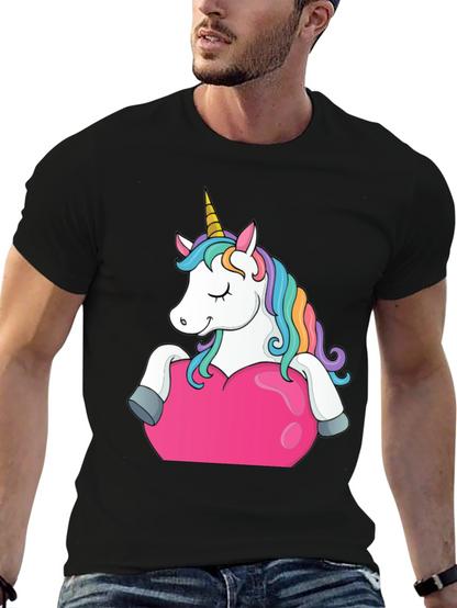 Unicorn Heart Graphic Tee - Black