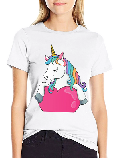 Unicorn Heart Graphic Tee - Black