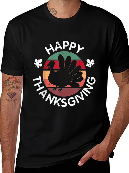 Happy Thanksgiving Turkey Graphic T-Shirt