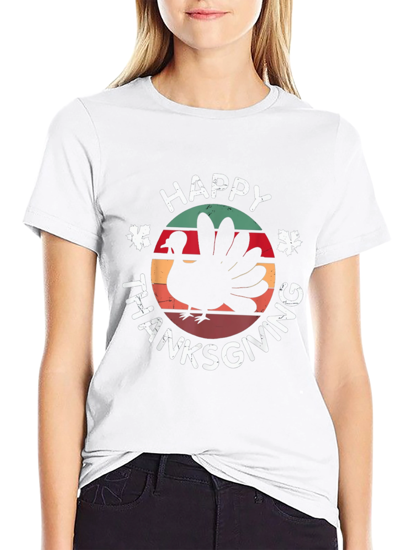 Happy Thanksgiving Turkey Graphic T-Shirt