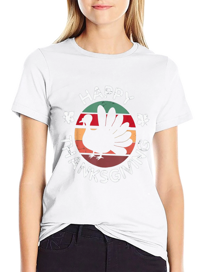 Happy Thanksgiving Turkey Graphic T-Shirt