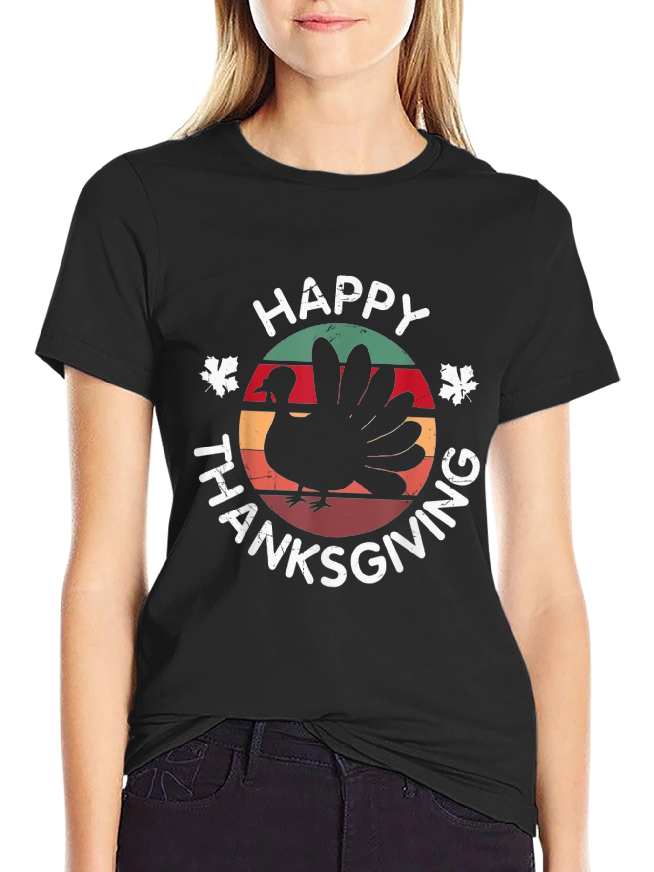 Happy Thanksgiving Turkey Graphic T-Shirt