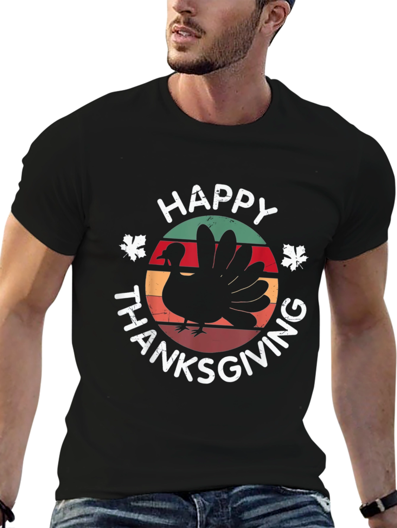 Happy Thanksgiving Turkey Graphic T-Shirt