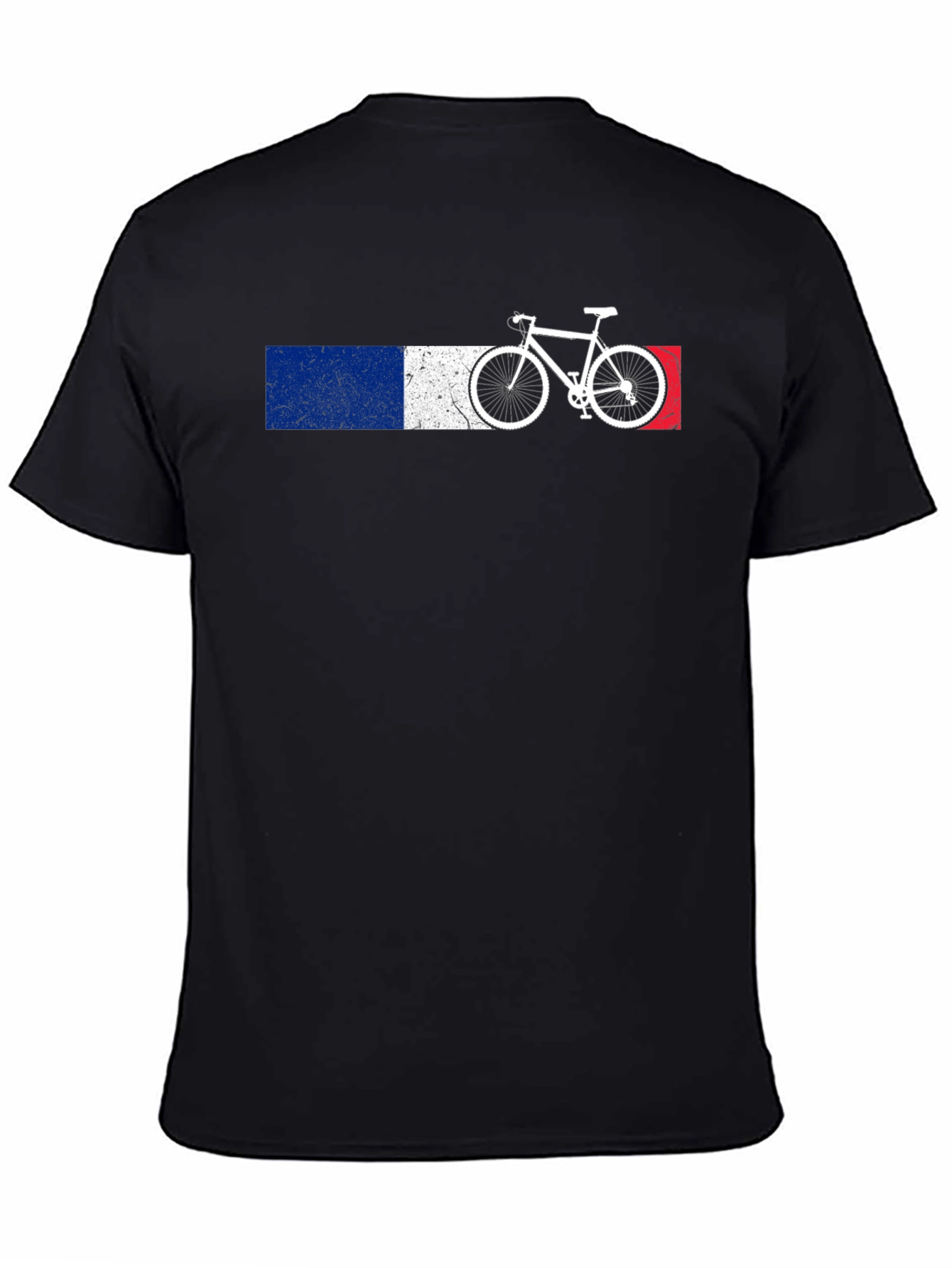 French Flag Bicycle Graphic Tee - Black