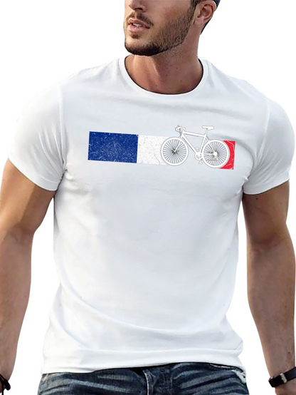 French Flag Bicycle Graphic Tee - Black