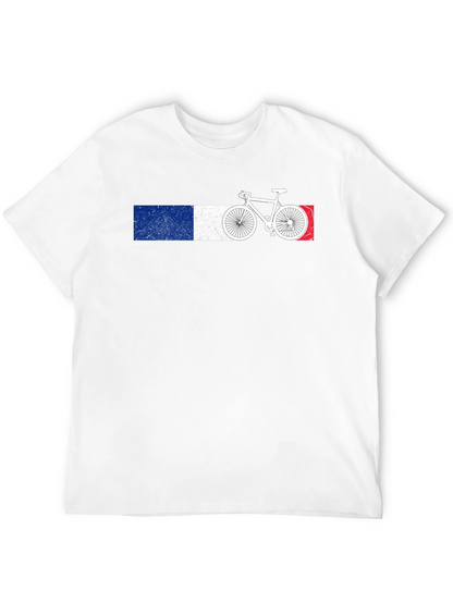 French Flag Bicycle Graphic Tee - Black