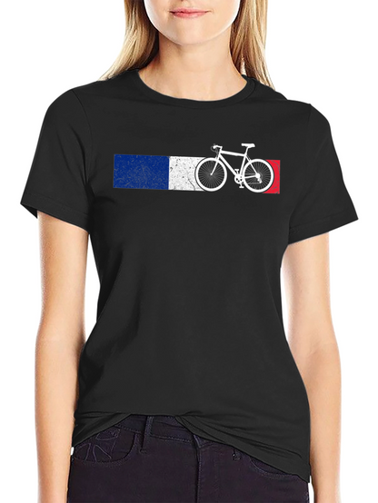 French Flag Bicycle Graphic Tee - Black