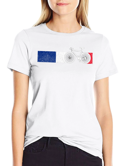 French Flag Bicycle Graphic Tee - Black