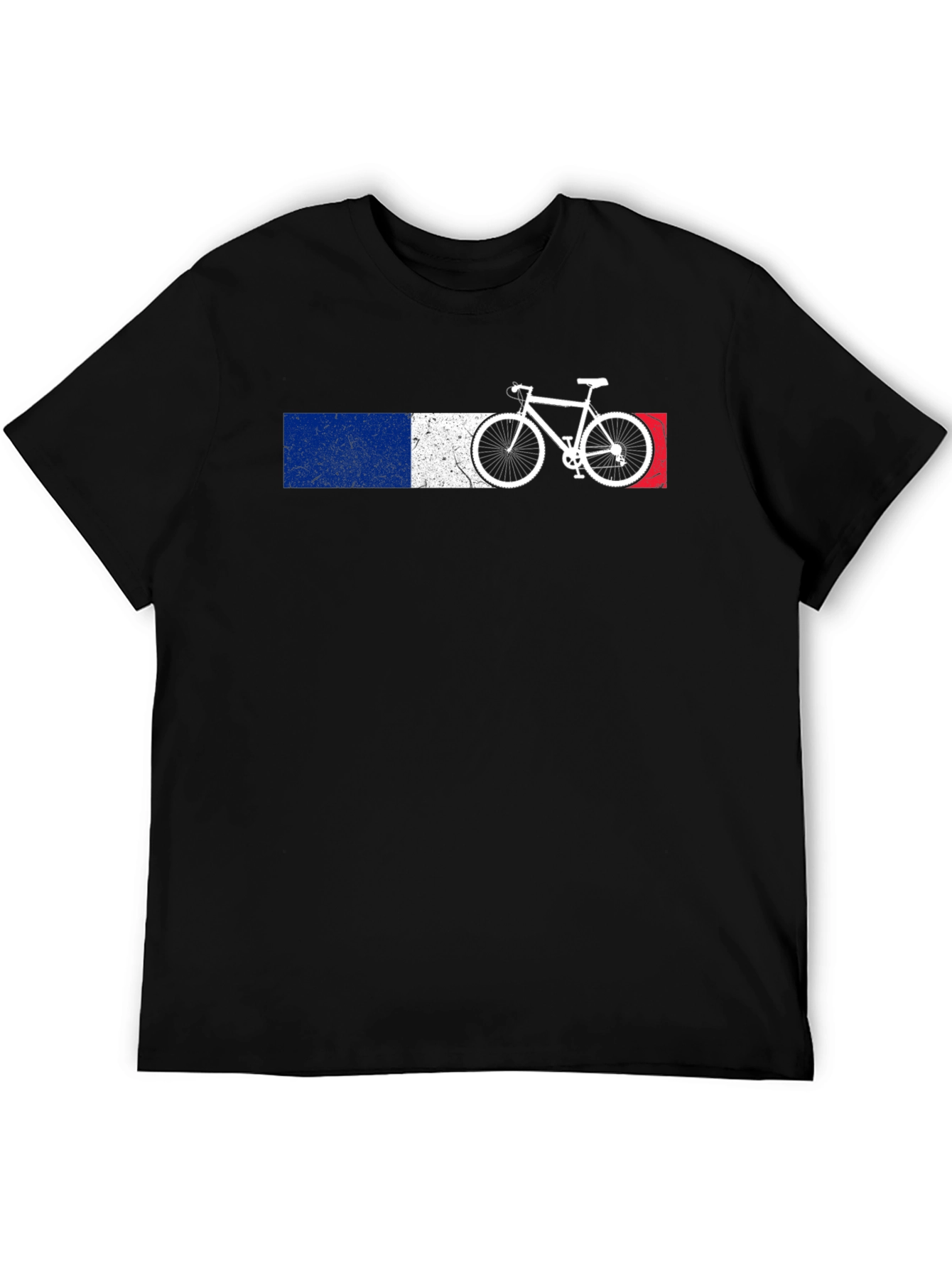 French Flag Bicycle Graphic Tee - Black