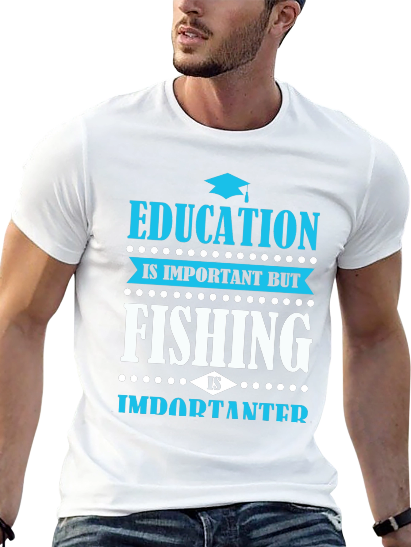 Funny Fishing Graphic Tee - Education Is Important
