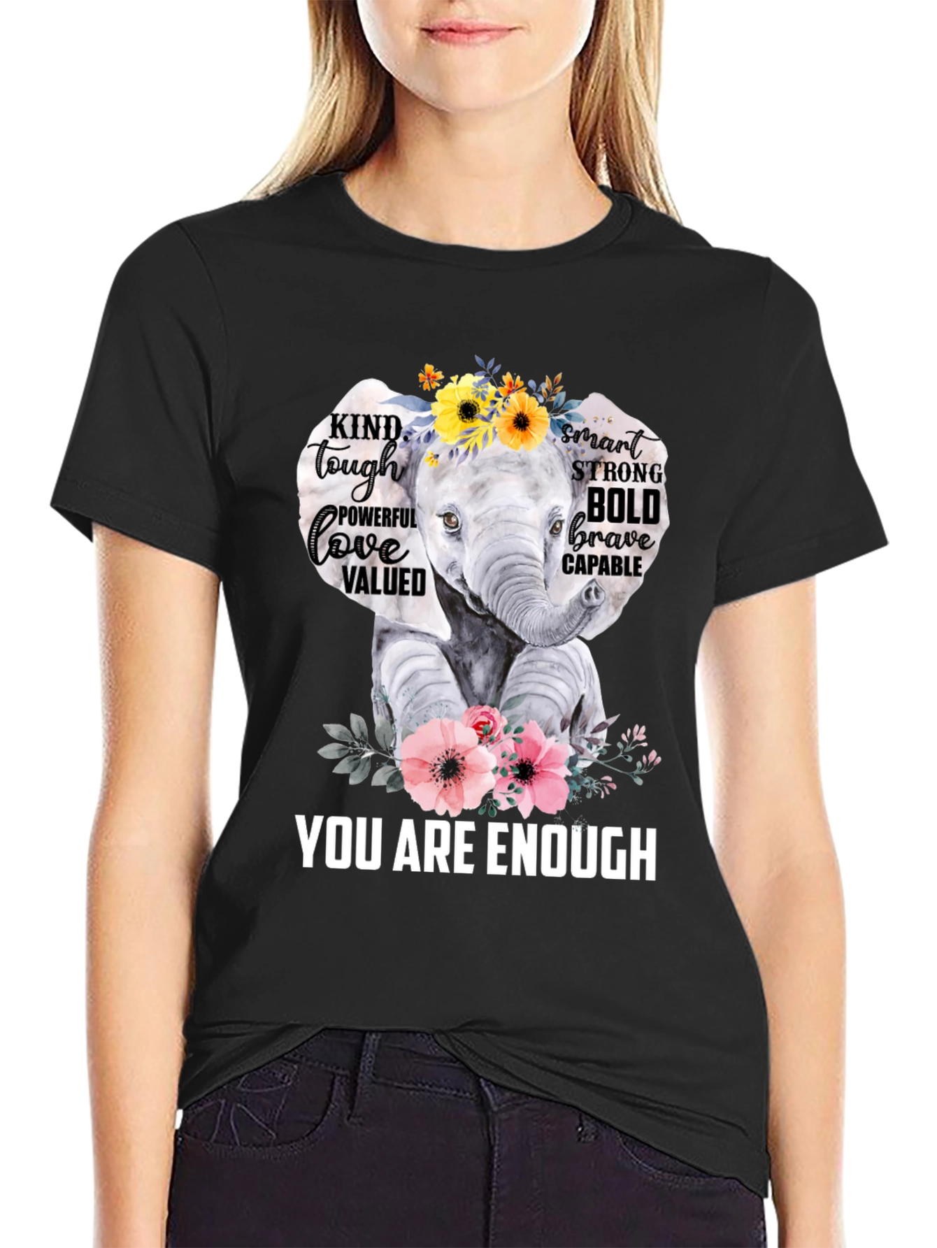 Elephant You Are Enough Graphic T-Shirt