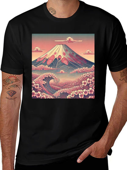 Mount Fuji Wave Graphic Tee