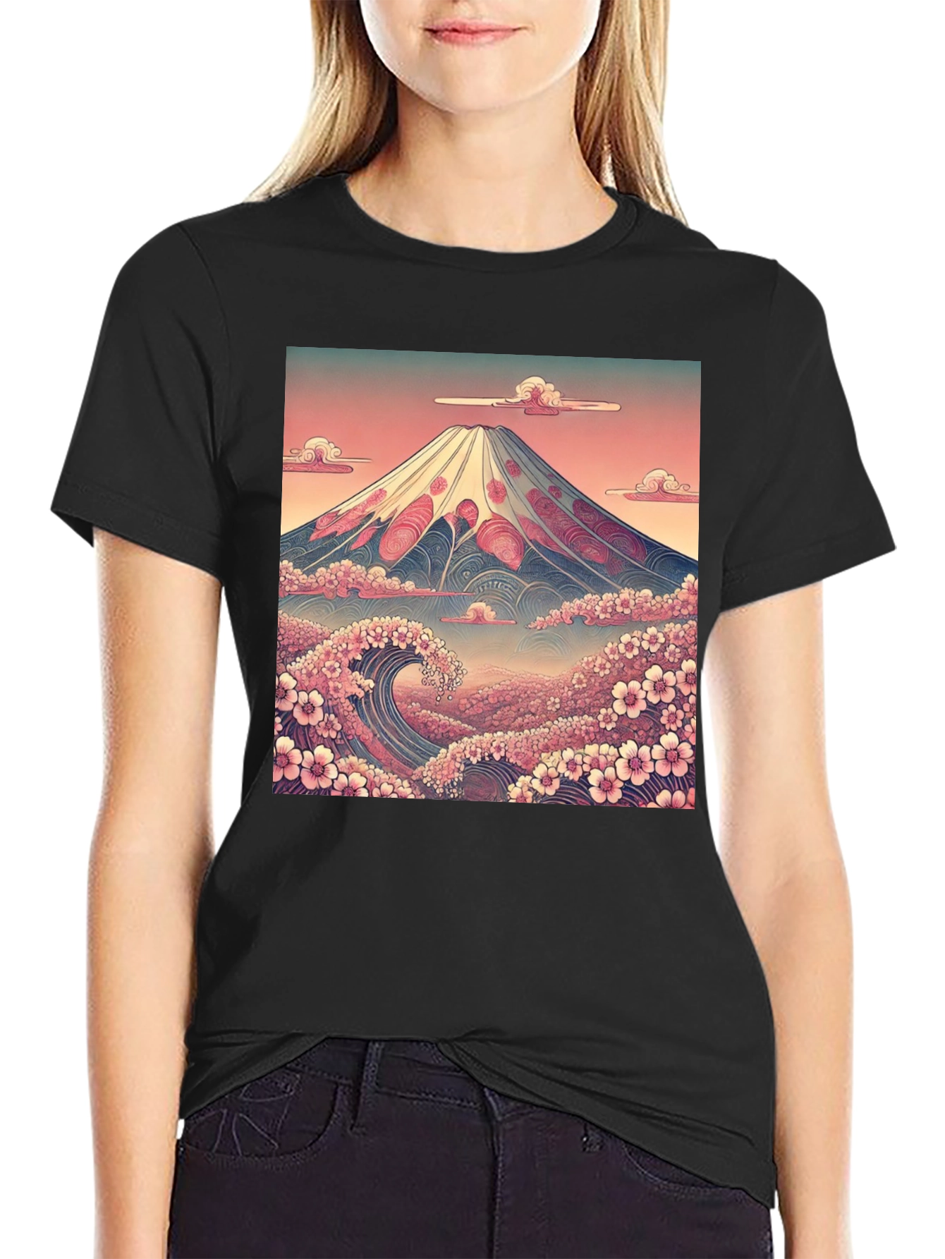 Mount Fuji Wave Graphic Tee