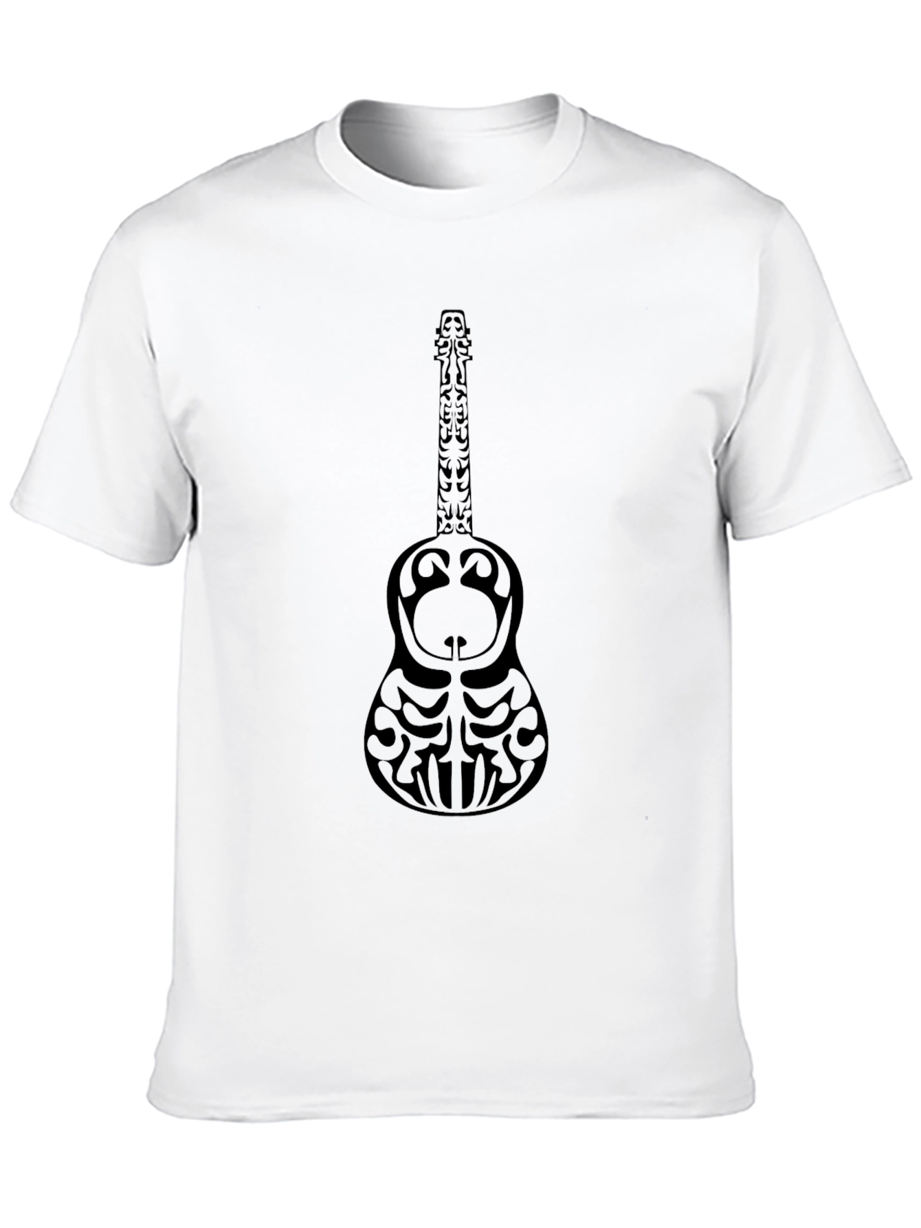 Tribal Guitar Graphic Black T-Shirt